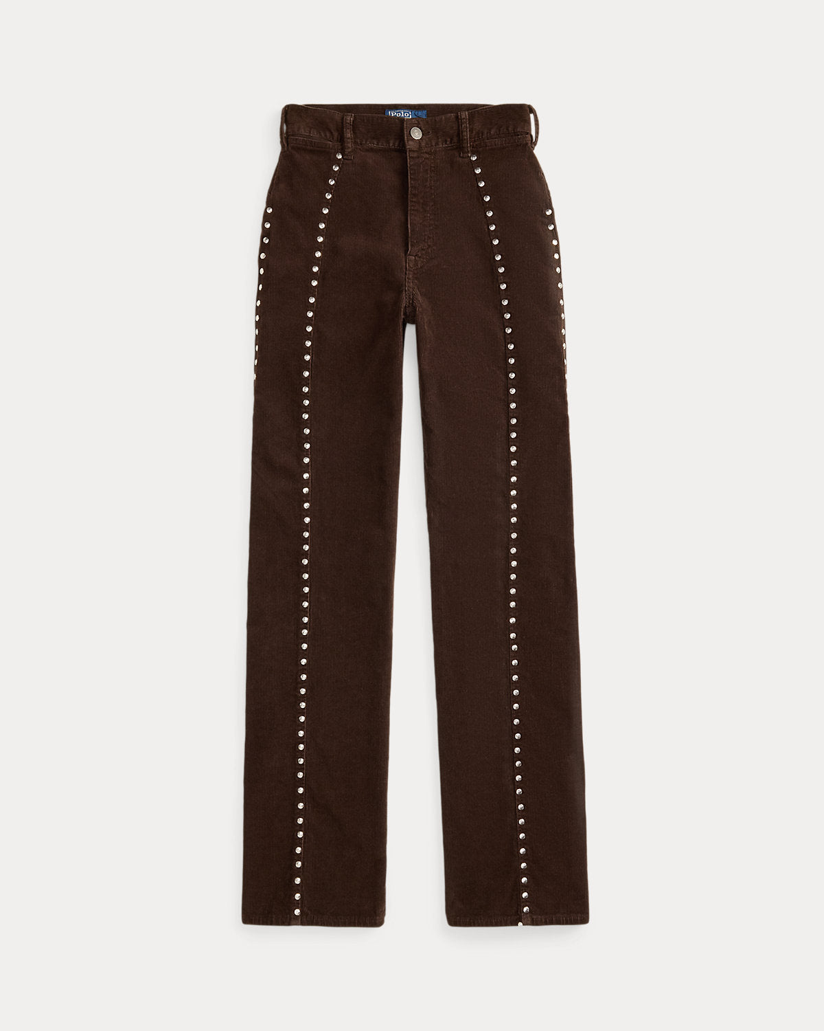 Studded Corduroy Straight-Leg Pant