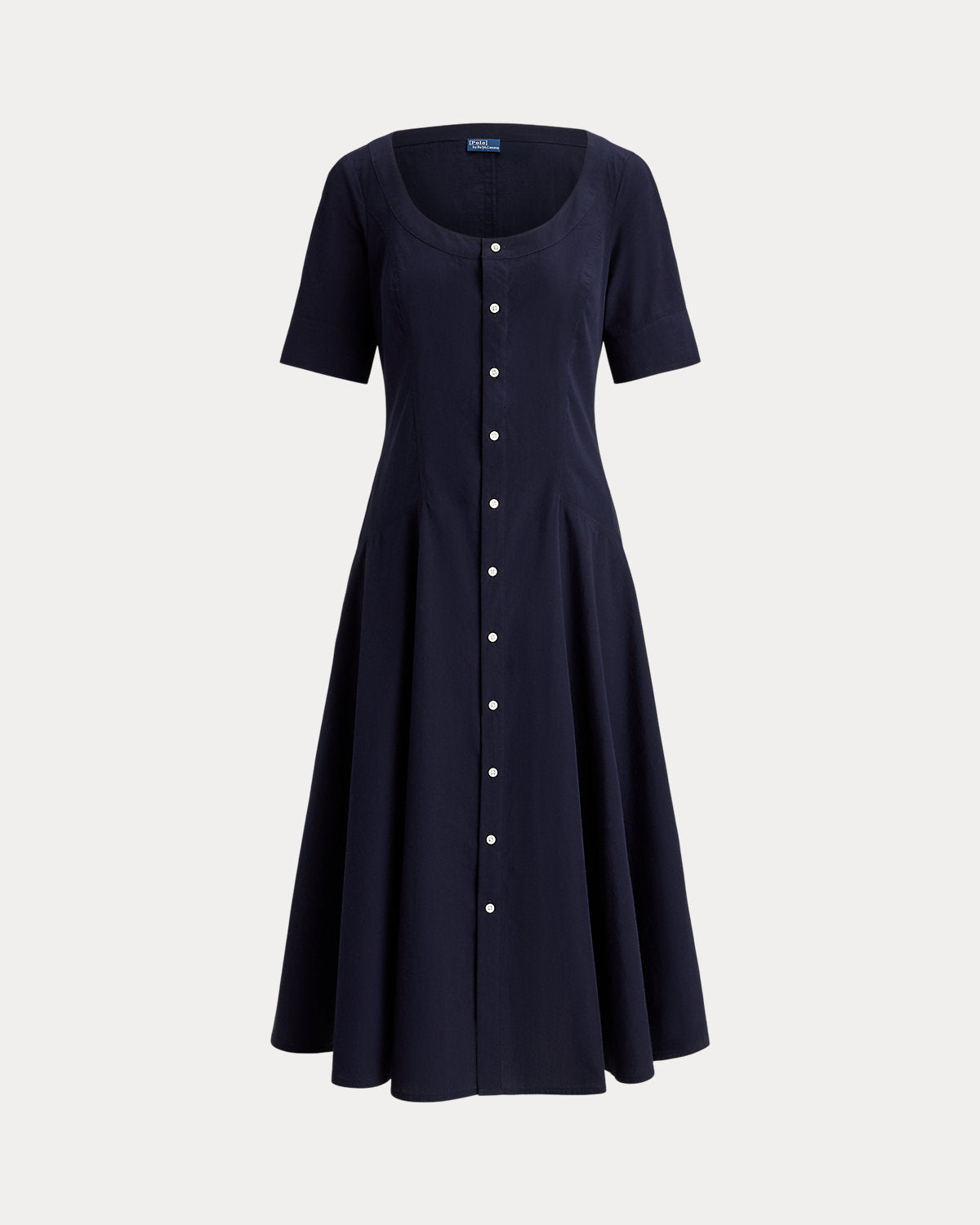 Cotton Canvas Scoopneck Dress