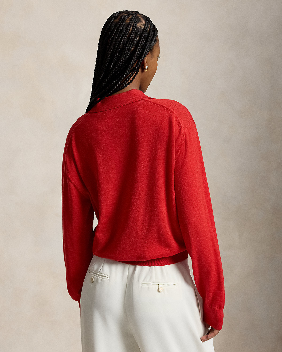 Women's Wool Polo-Collar Sweater