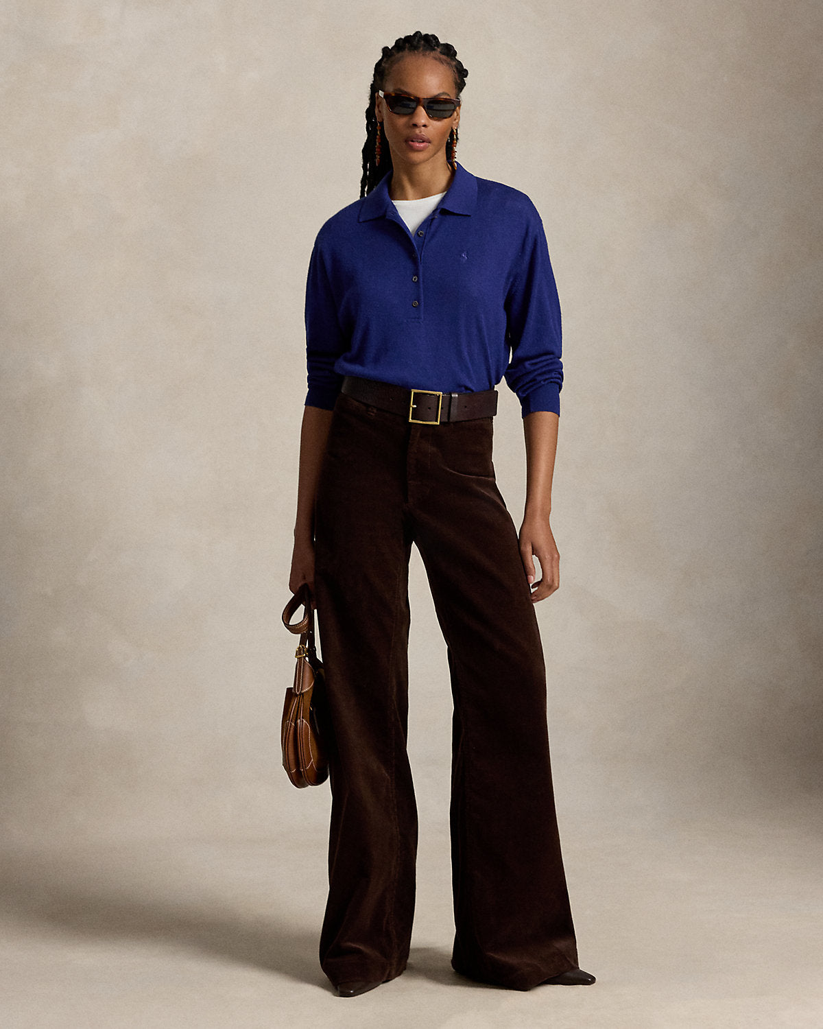 Women's Wool Polo-Collar Sweater