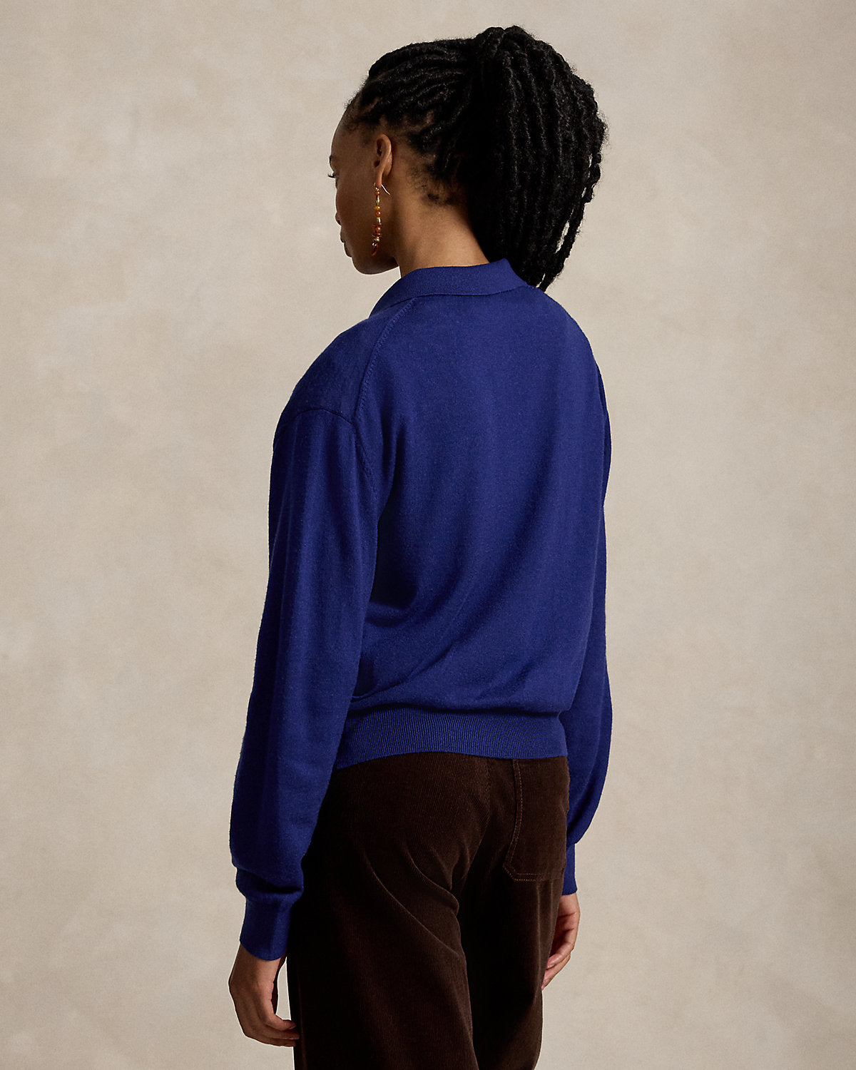 Women's Wool Polo-Collar Sweater
