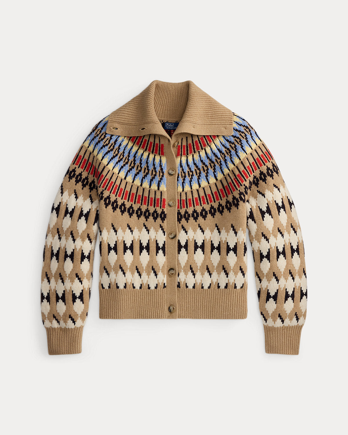 Geo-Motif Wool-Cashmere Cardigan