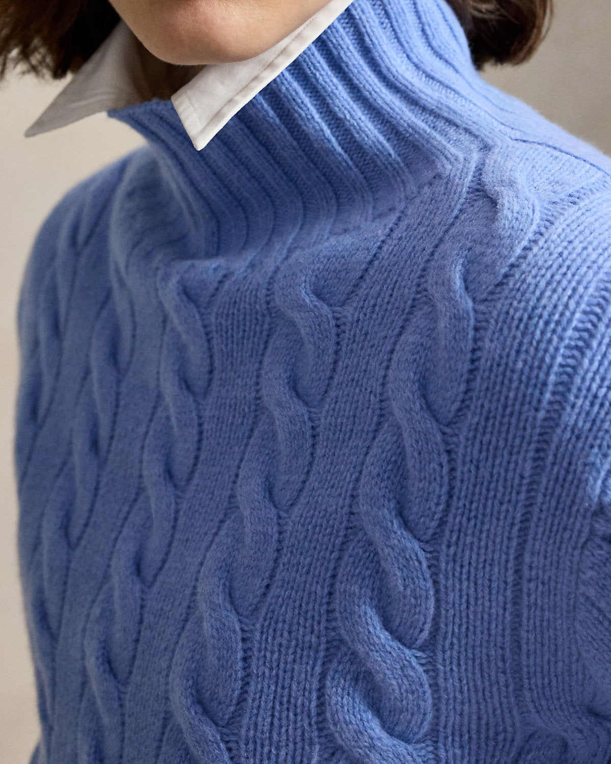 Cable-Knit Wool-Cashmere Turtleneck