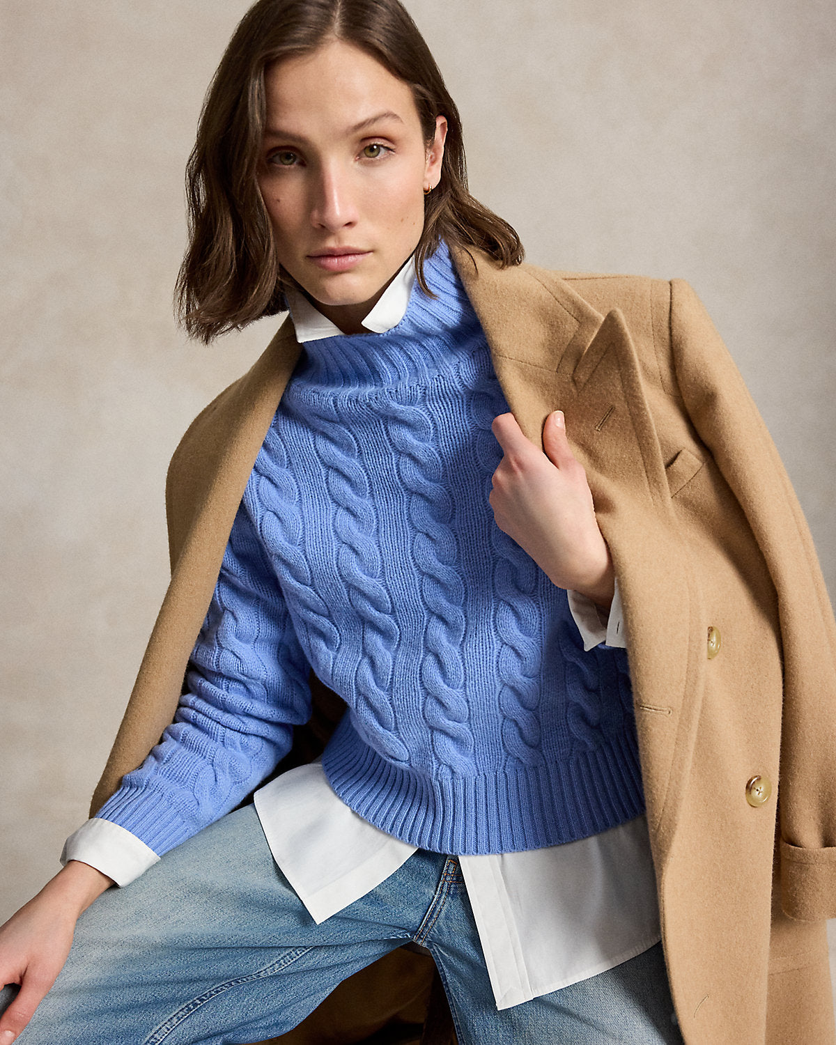 Cable-Knit Wool-Cashmere Turtleneck