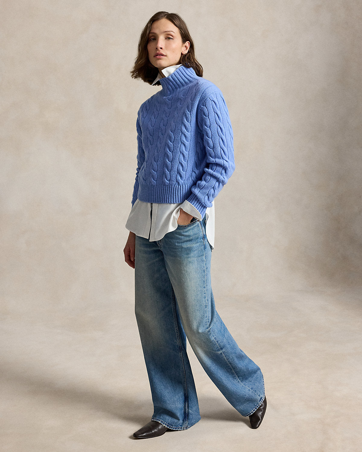 Cable-Knit Wool-Cashmere Turtleneck