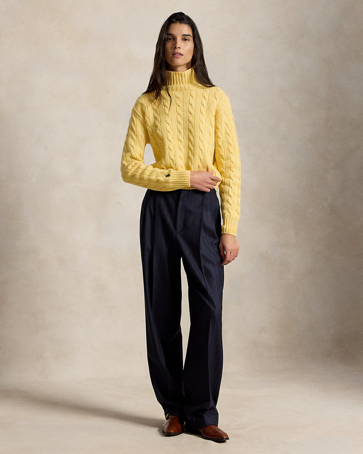 Cable-Knit Wool-Cashmere Turtleneck