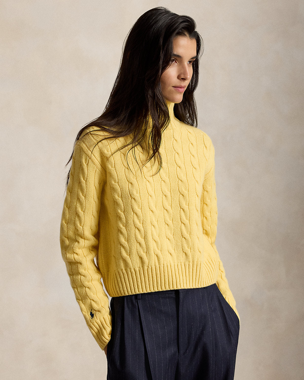 Cable-Knit Wool-Cashmere Turtleneck