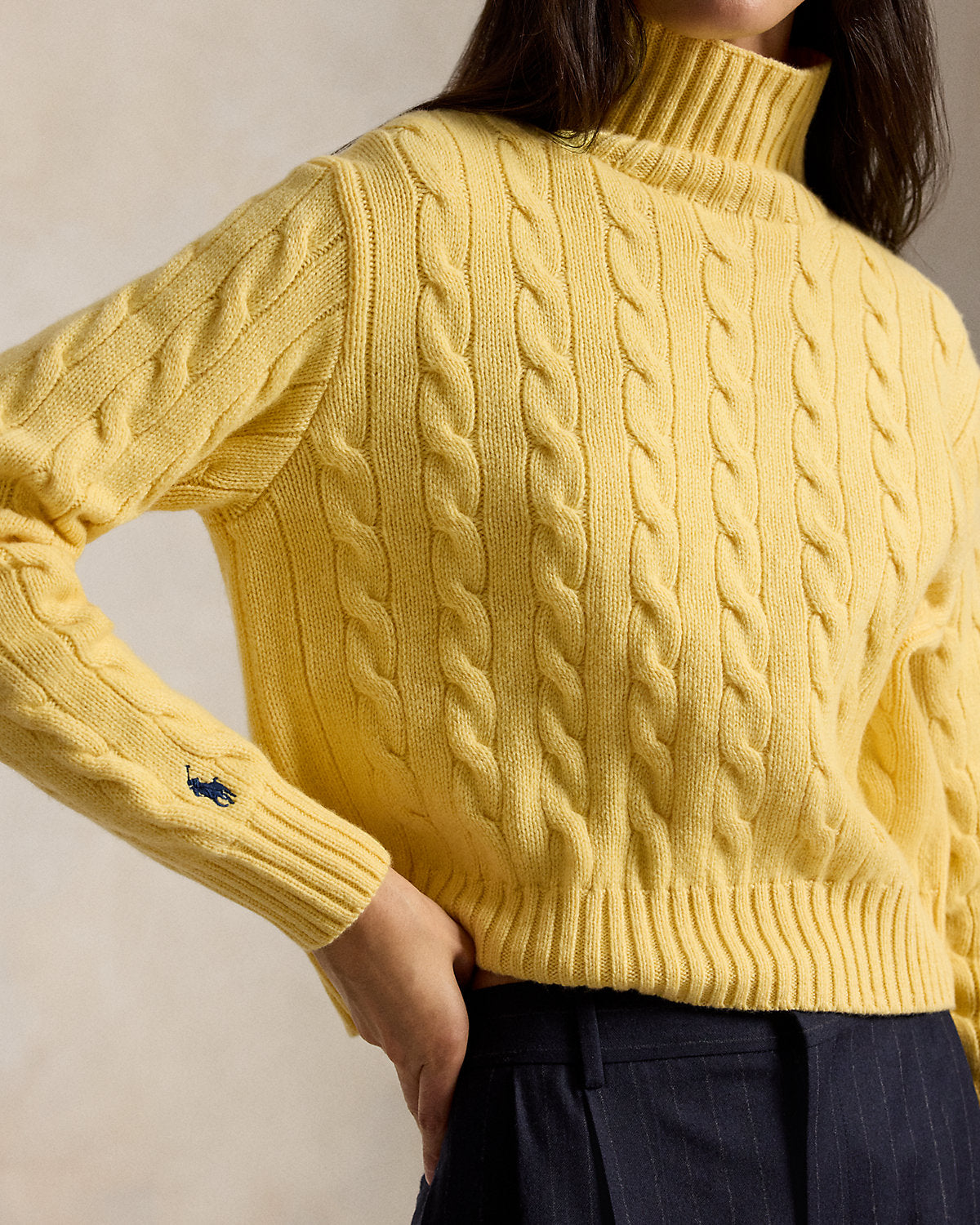 Cable-Knit Wool-Cashmere Turtleneck