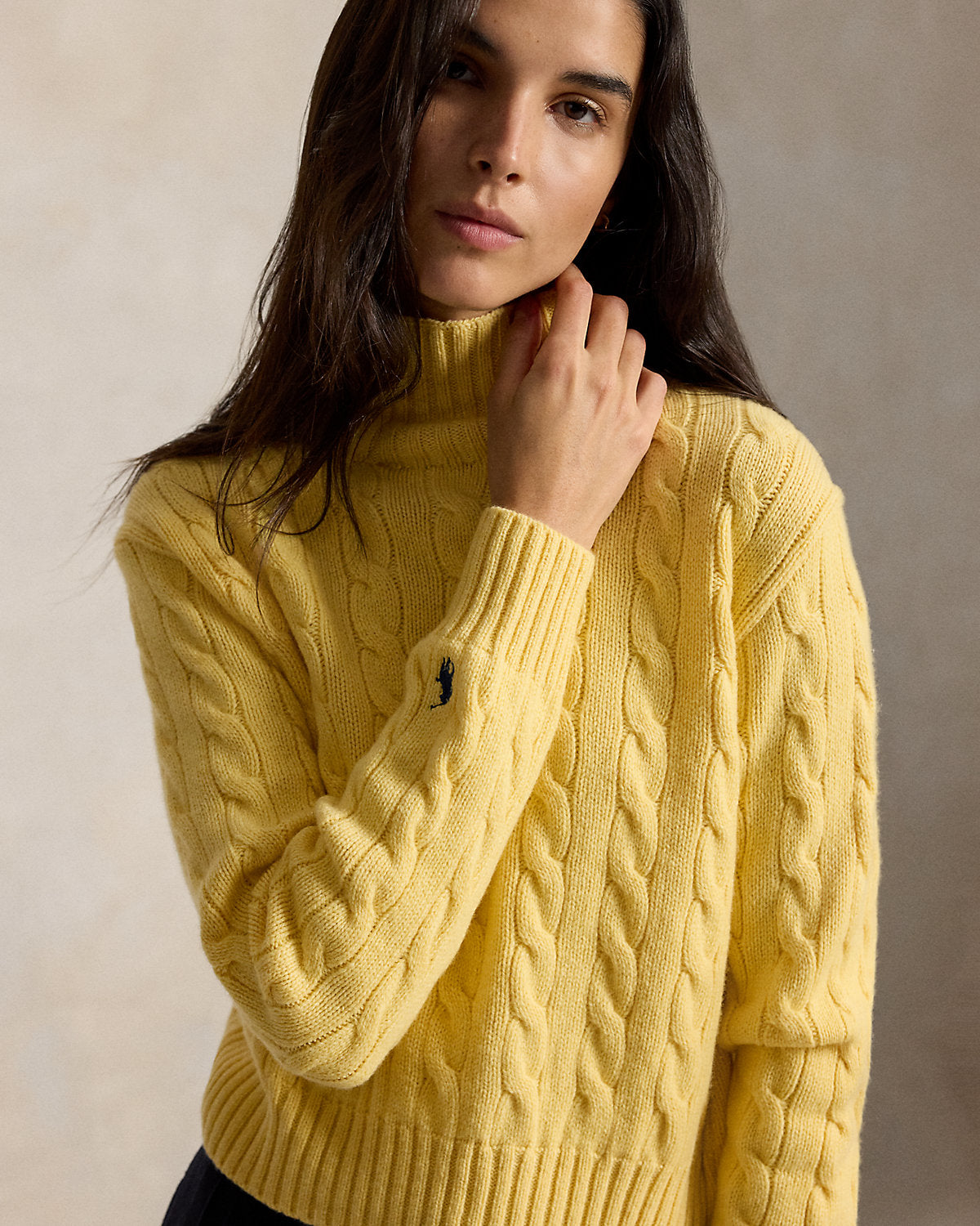 Cable-Knit Wool-Cashmere Turtleneck