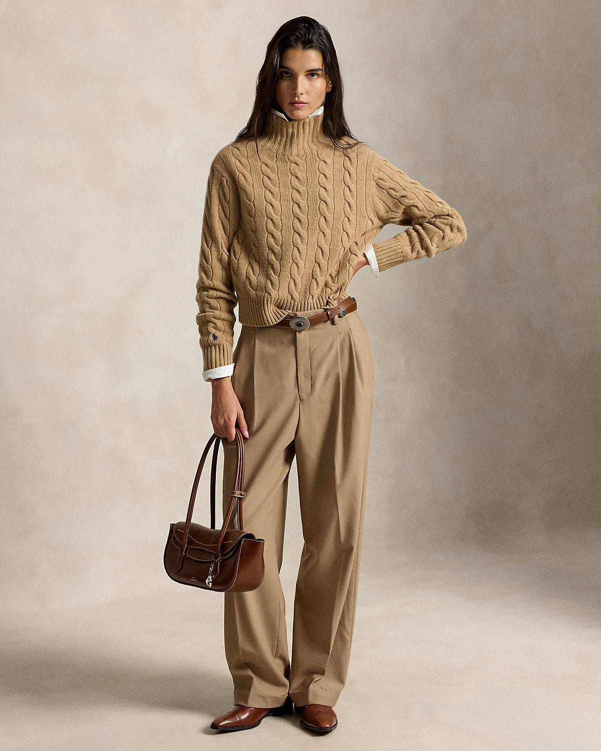 Cable-Knit Wool-Cashmere Turtleneck