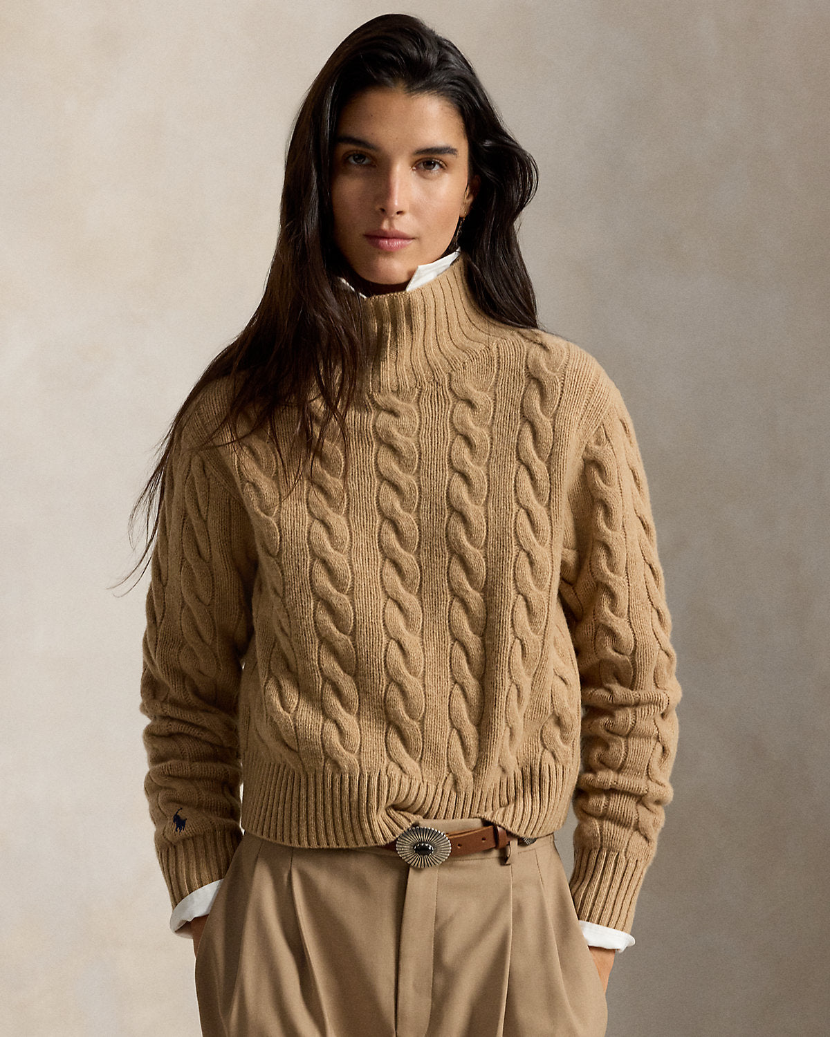 Cable-Knit Wool-Cashmere Turtleneck