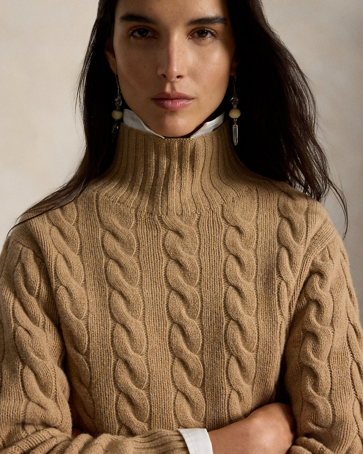 Cable-Knit Wool-Cashmere Turtleneck