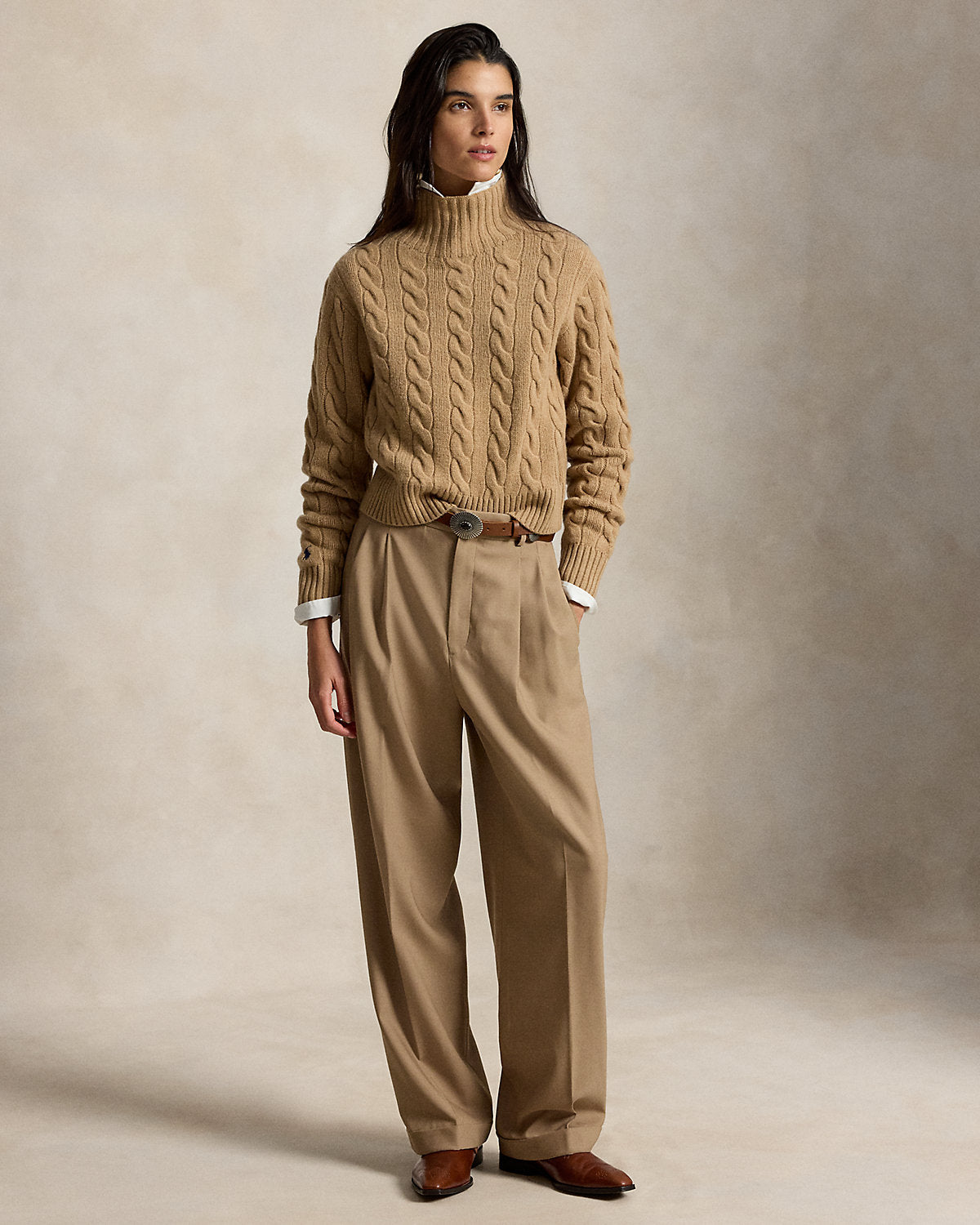 Cable-Knit Wool-Cashmere Turtleneck