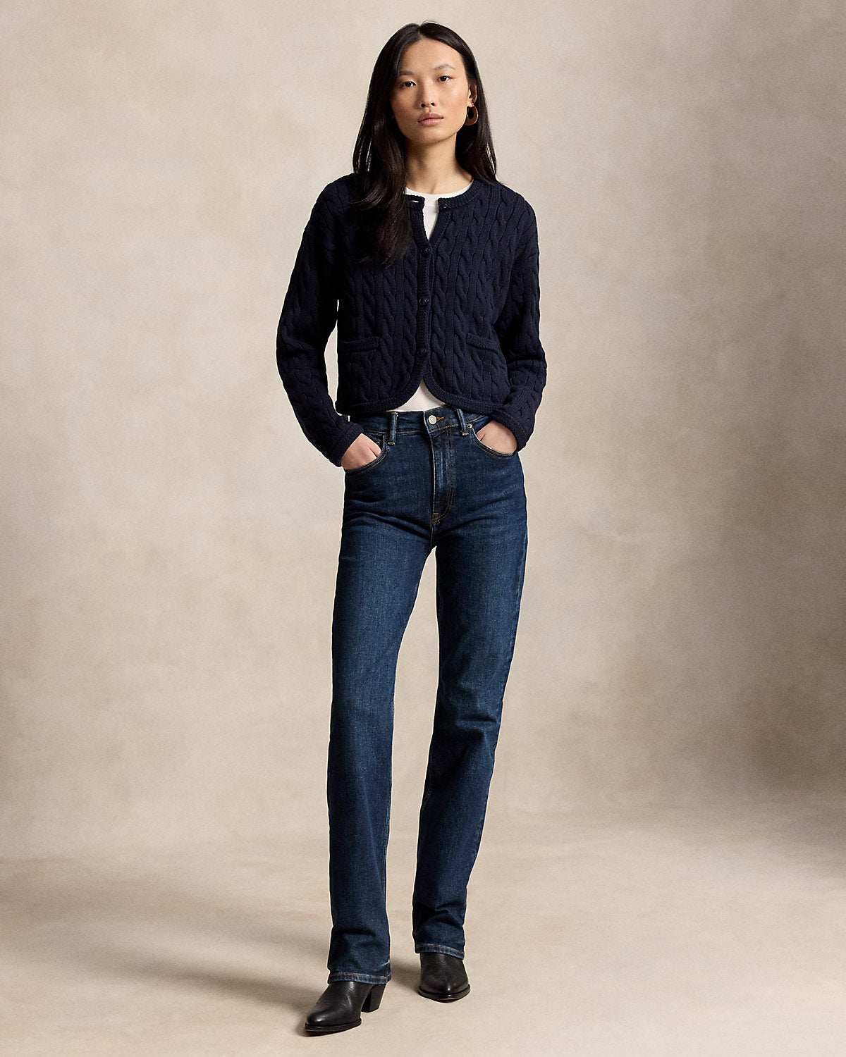 Cable-Knit Cotton-Blend Cardigan