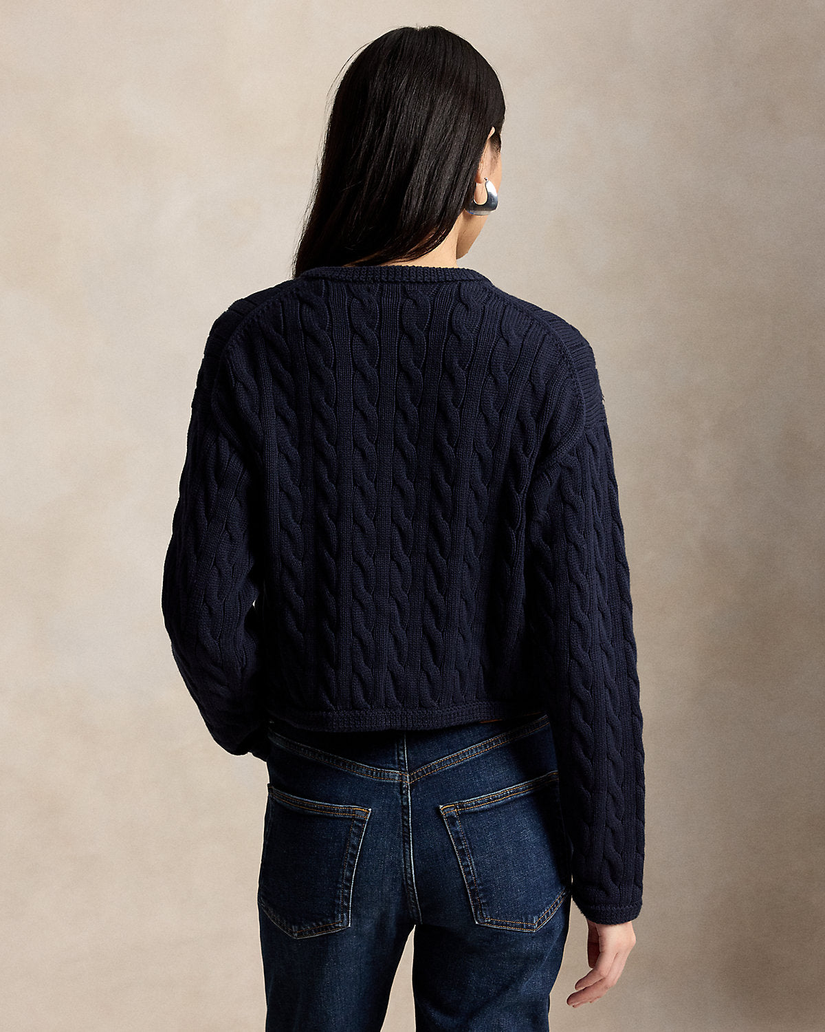Cable-Knit Cotton-Blend Cardigan
