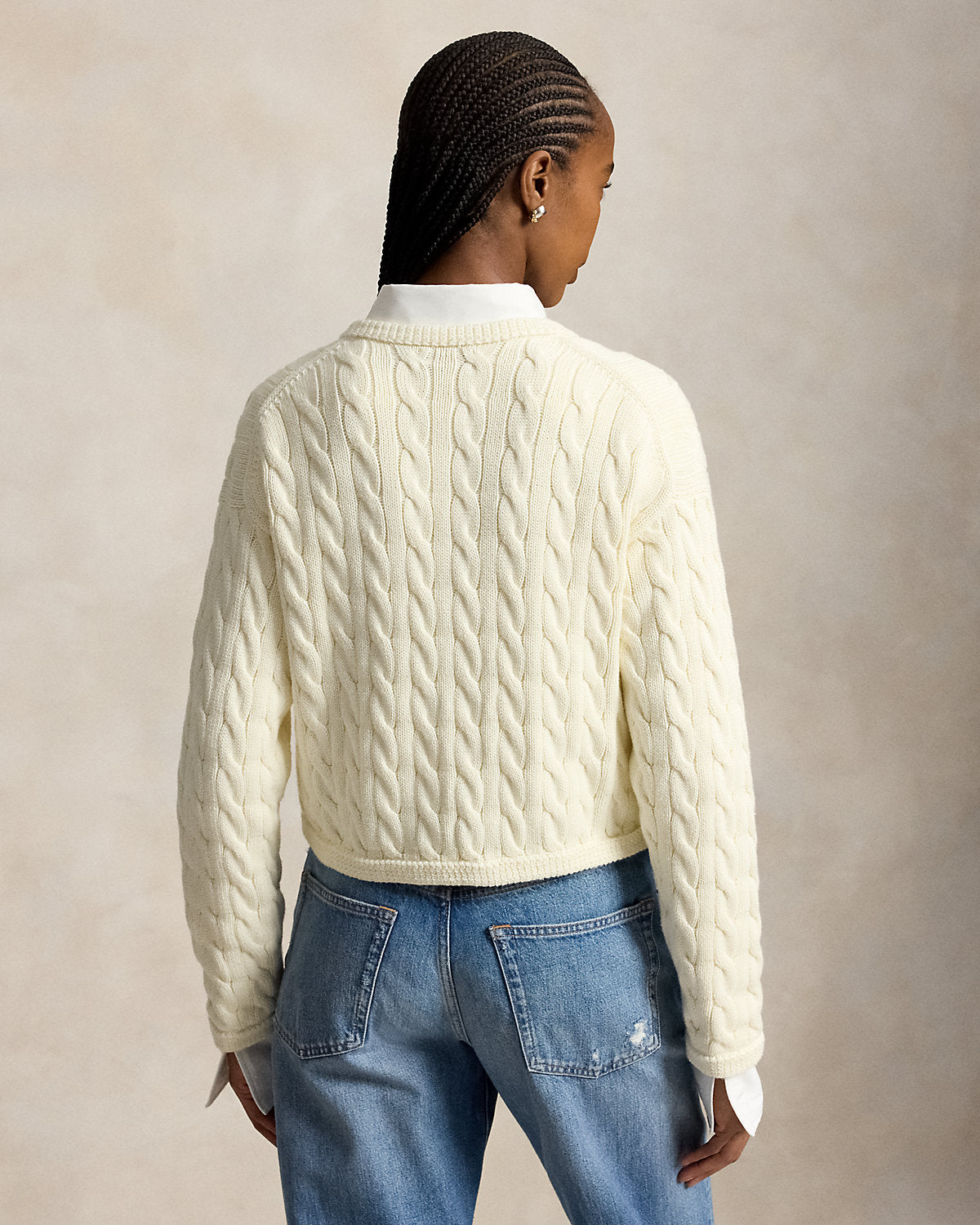 Cable-Knit Cotton-Blend Cardigan