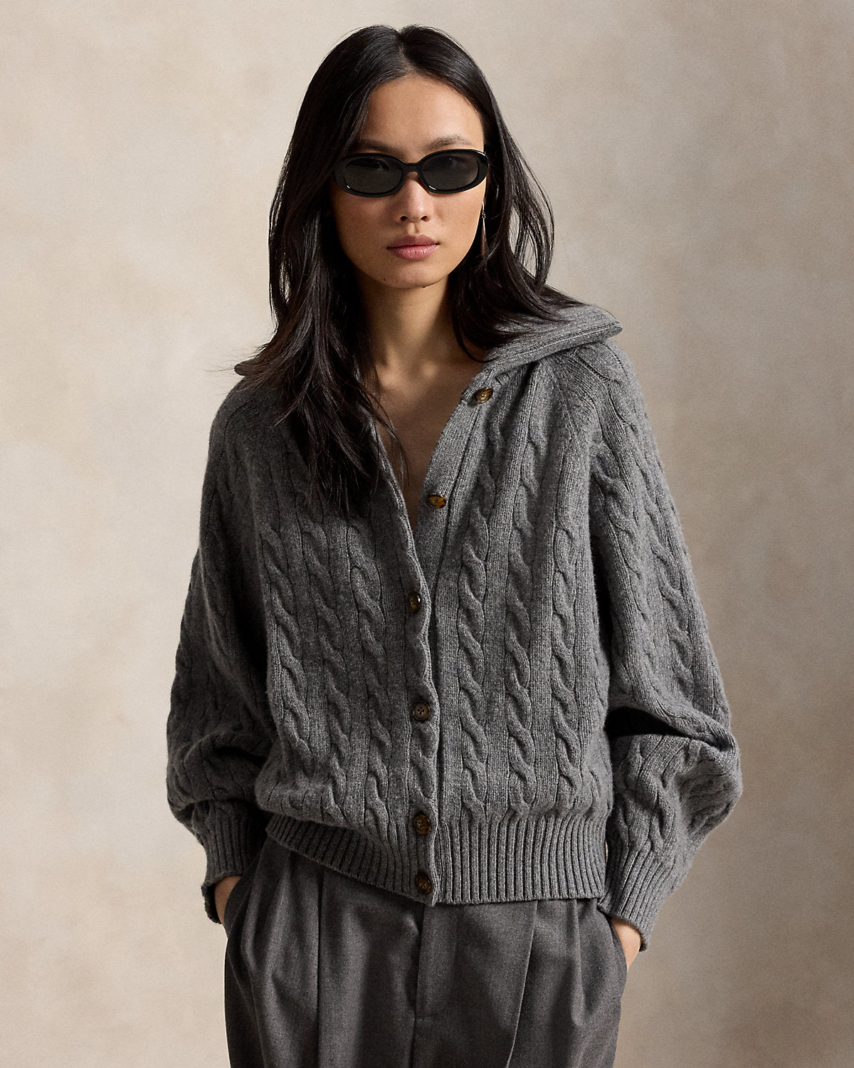 Cable-Knit Wool-Cashmere Jacket
