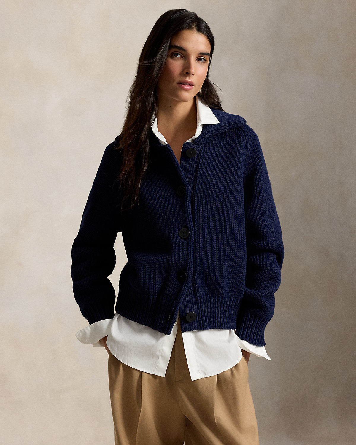 Cotton-Blend Buttoned Cardigan