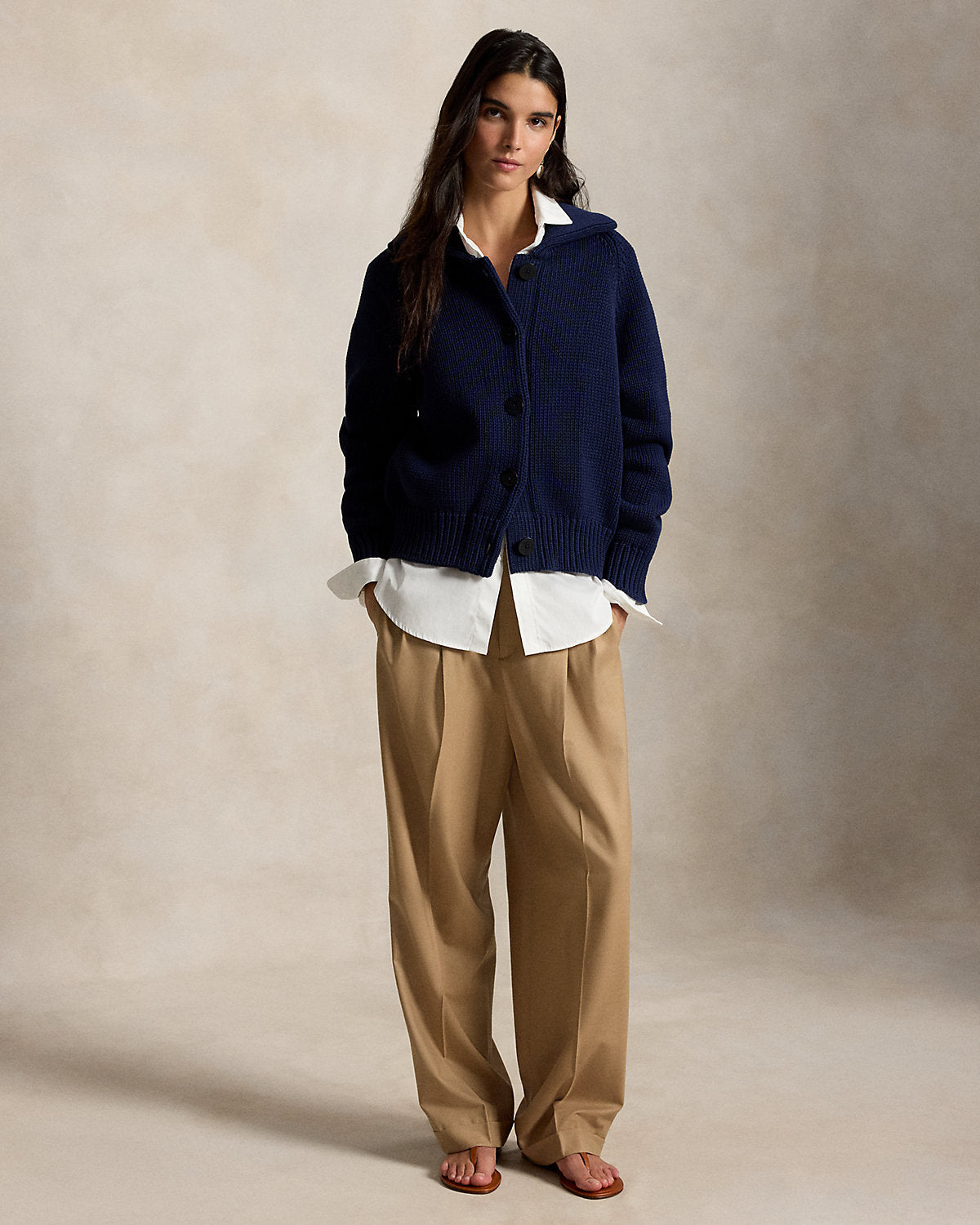 Cotton-Blend Buttoned Cardigan