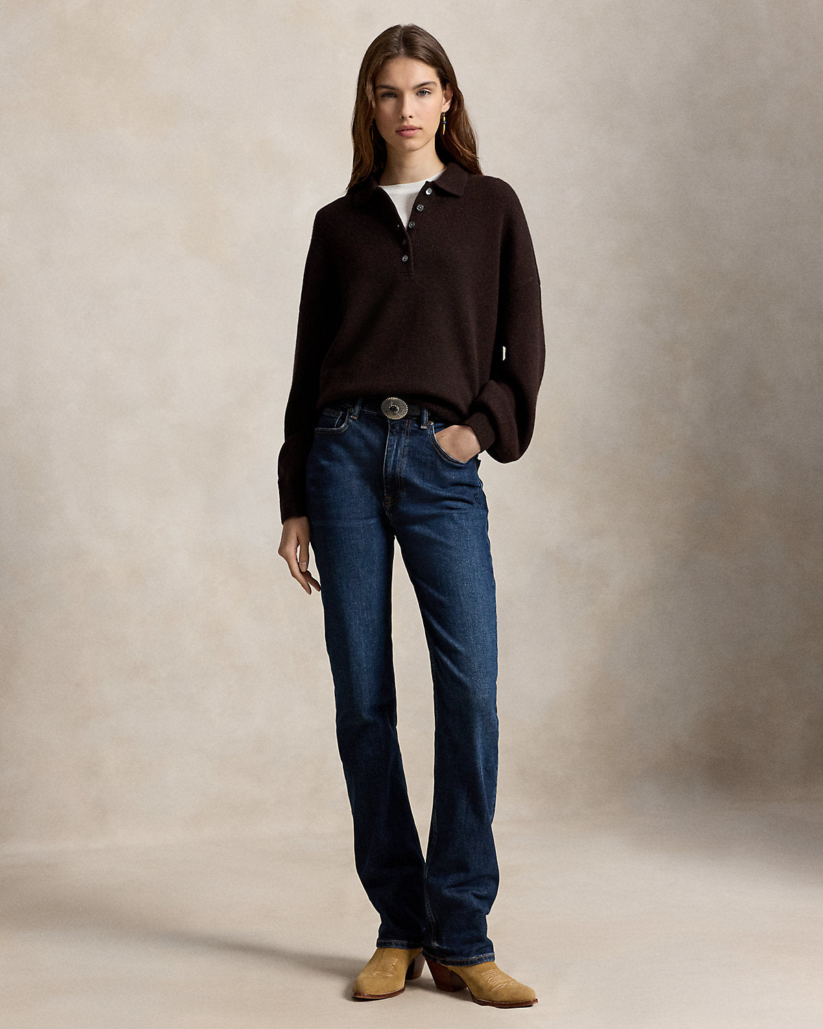 Polo-Collar Cashmere Sweater