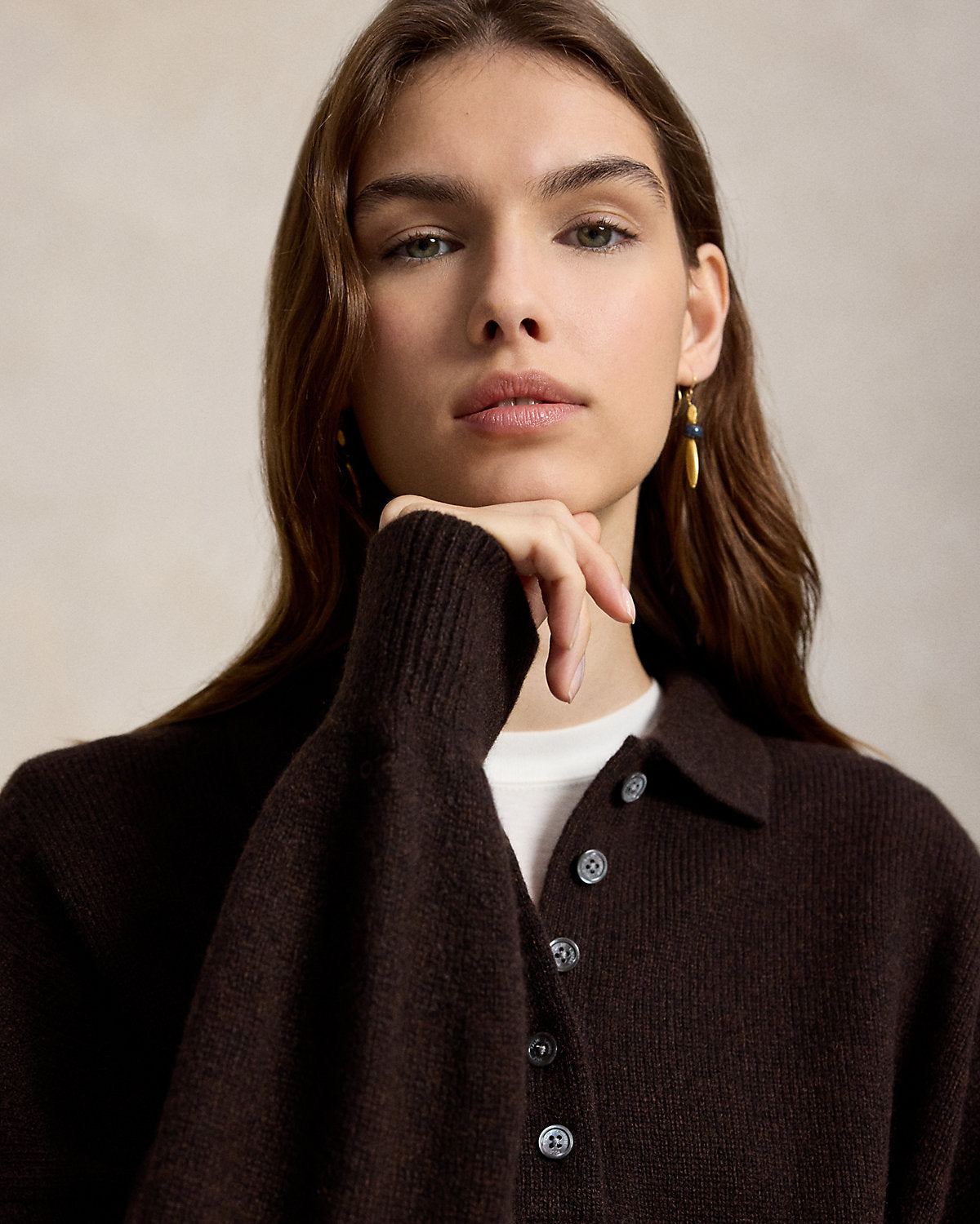 Polo-Collar Cashmere Sweater