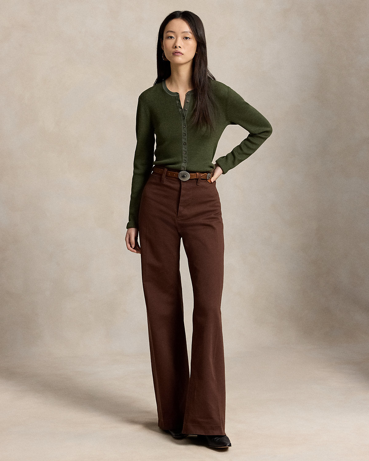 Rib-Knit Wool Cardigan