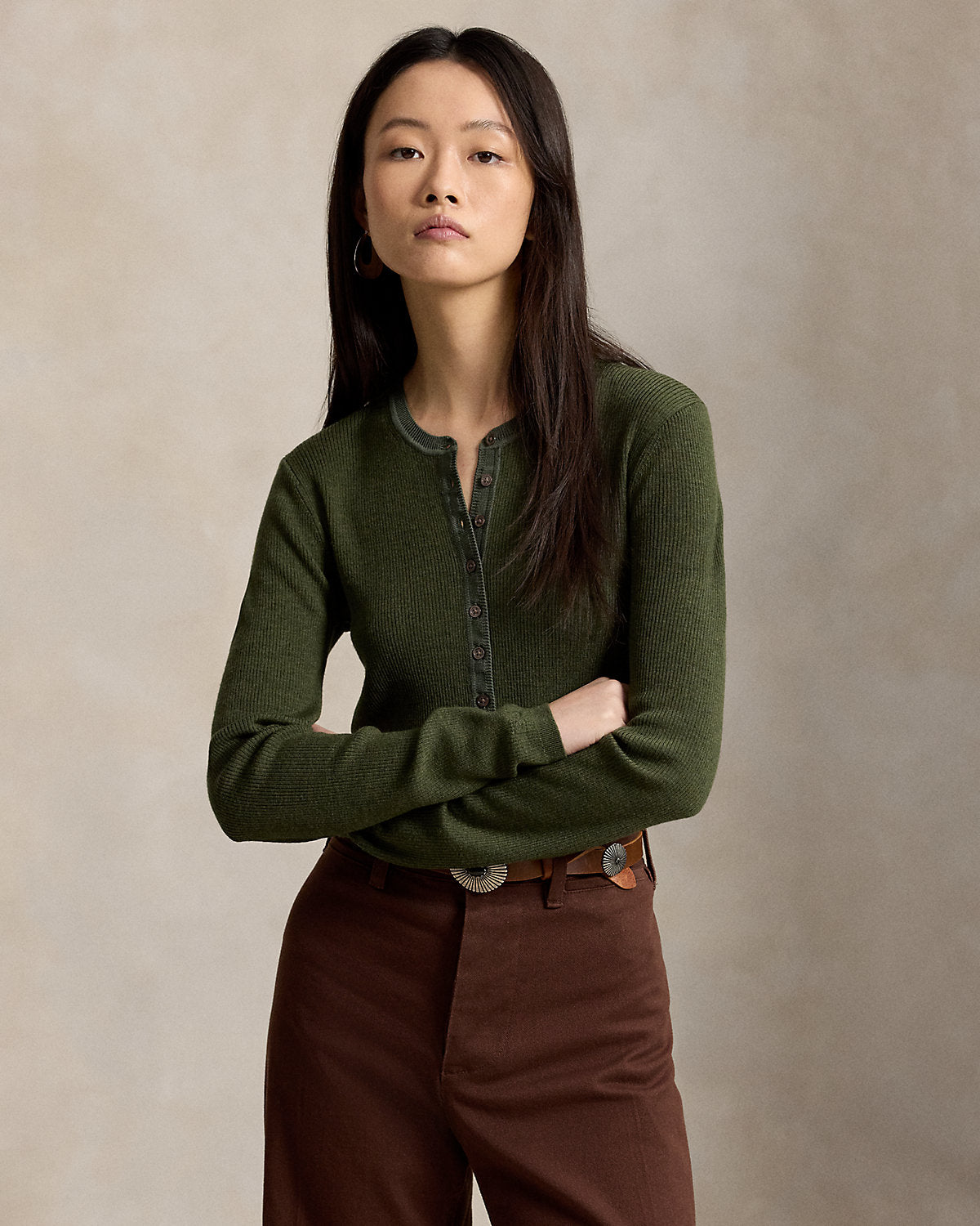 Rib-Knit Wool Cardigan
