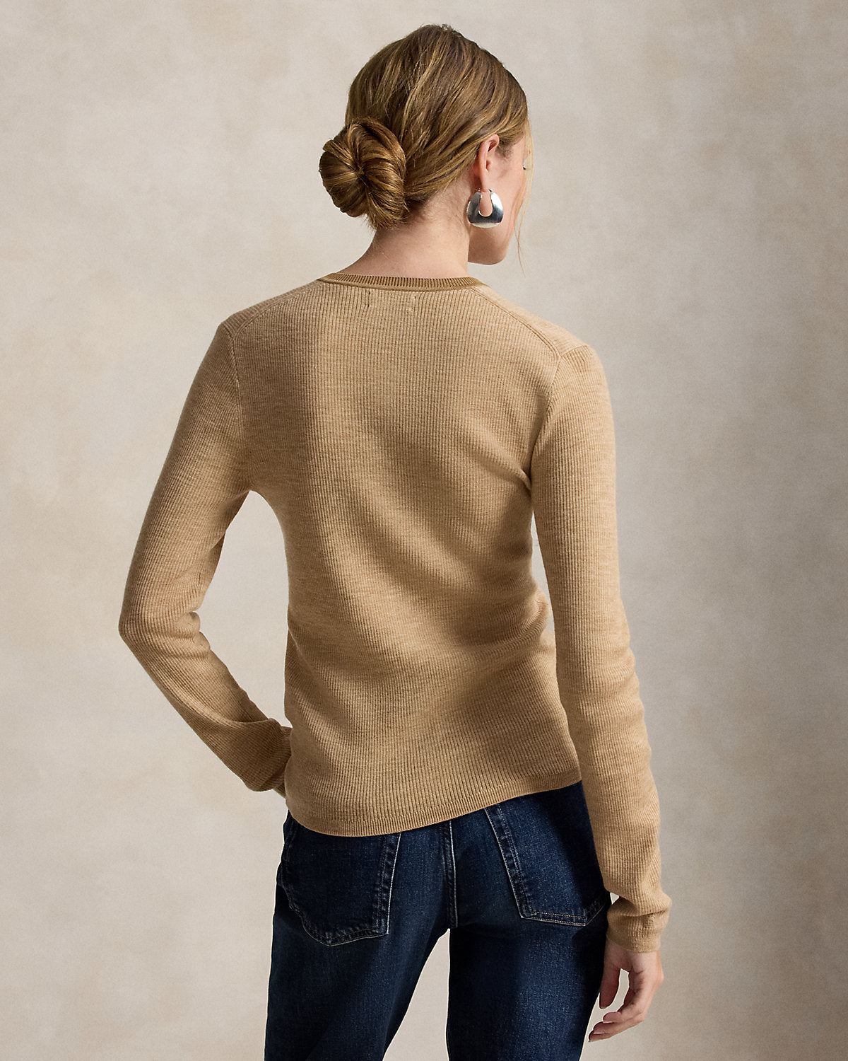 Rib-Knit Wool Cardigan