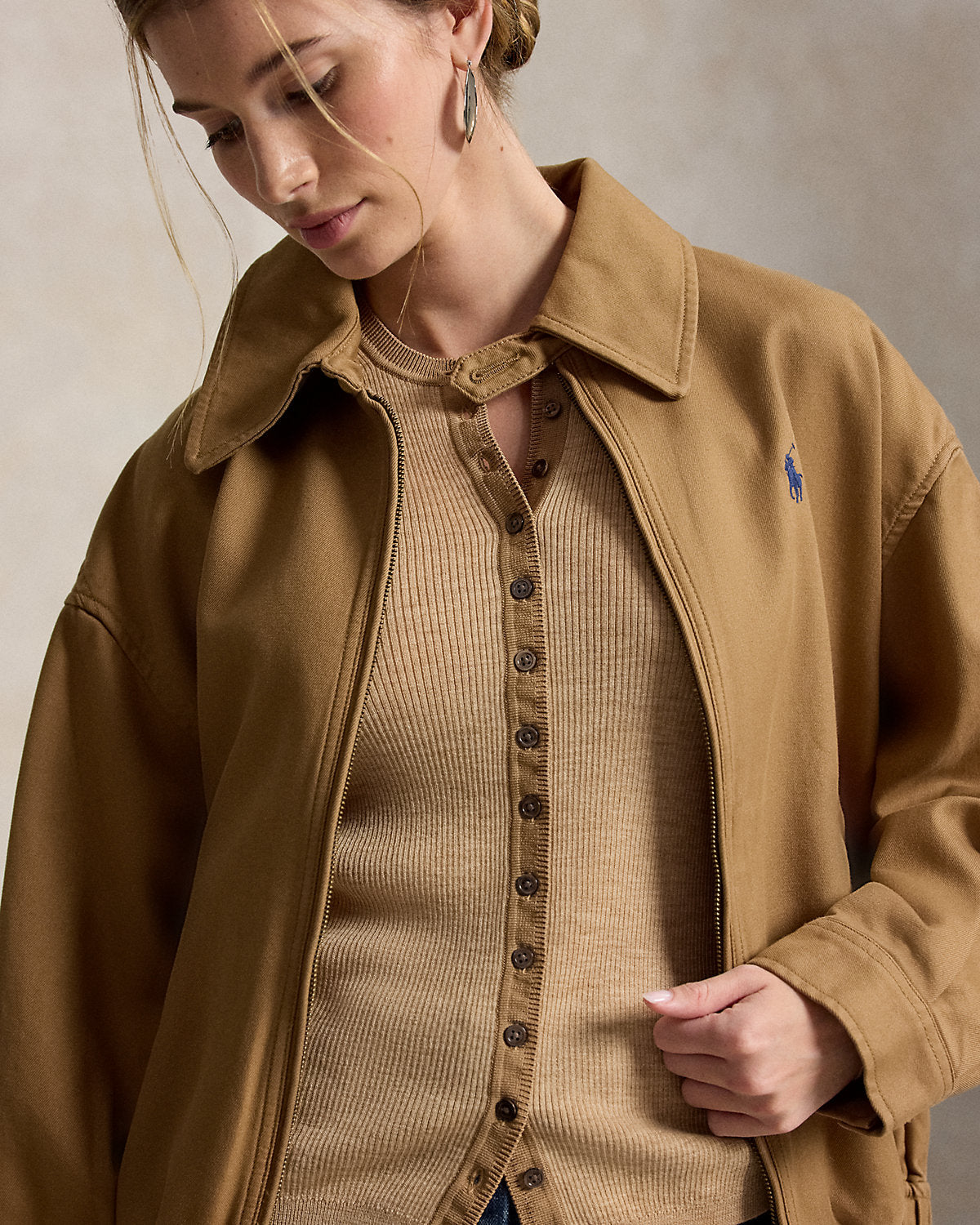 Rib-Knit Wool Cardigan