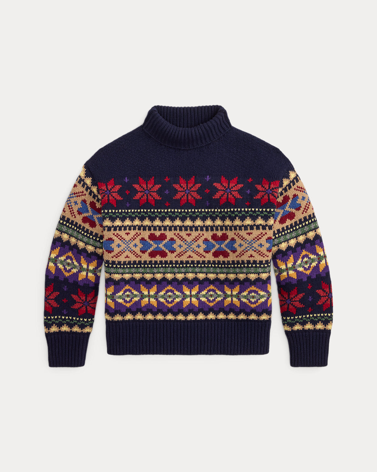 Geo-Motif Wool-Cashmere-Blend Turtleneck