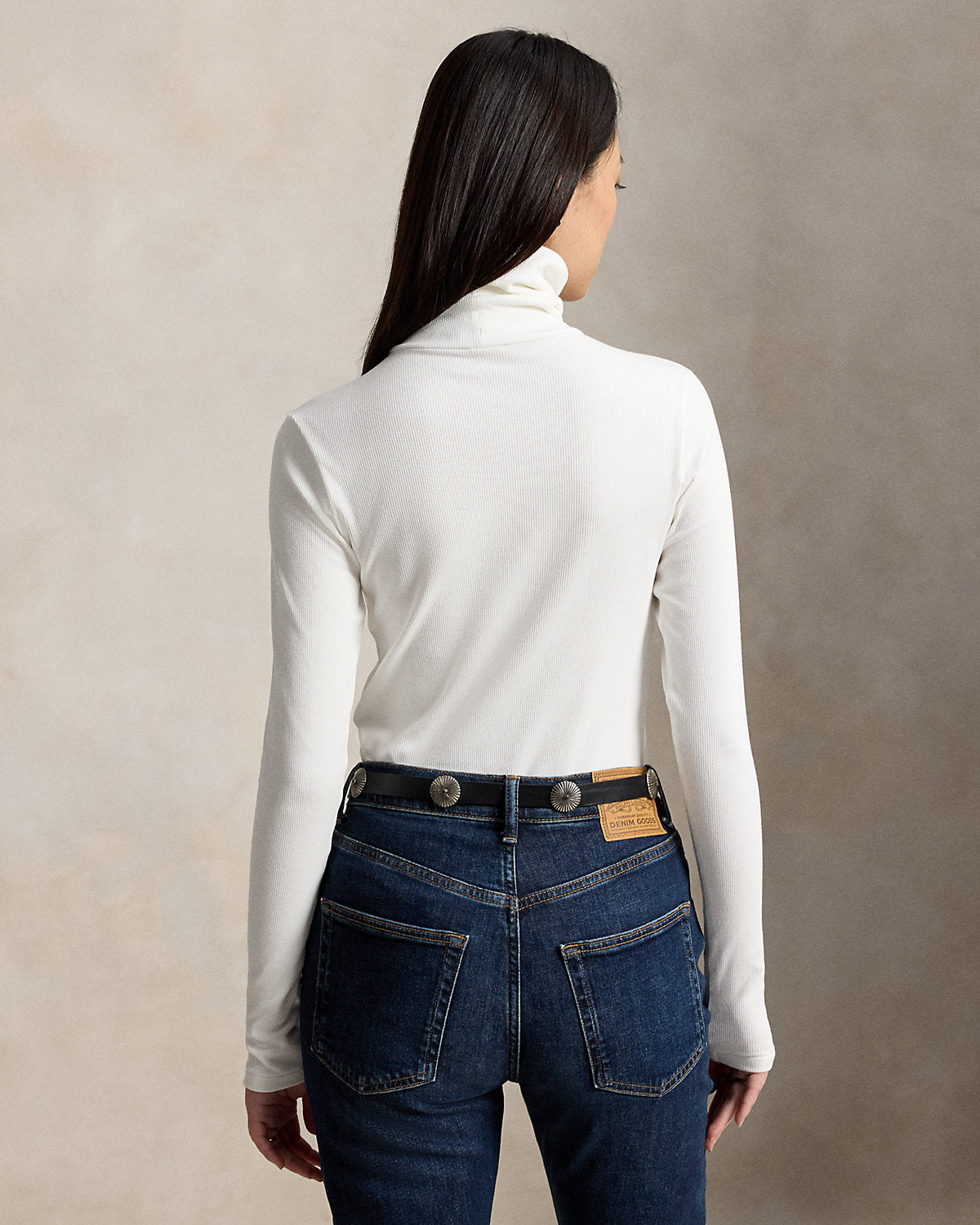Stretch-Cotton Ribbed Turtleneck