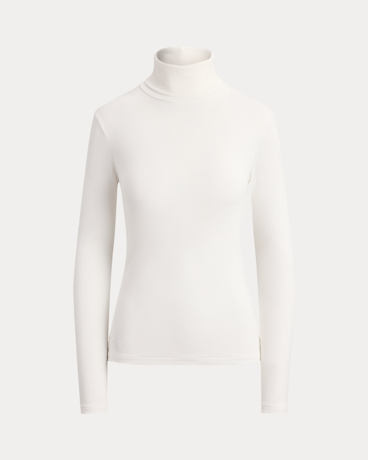Stretch-Cotton Ribbed Turtleneck