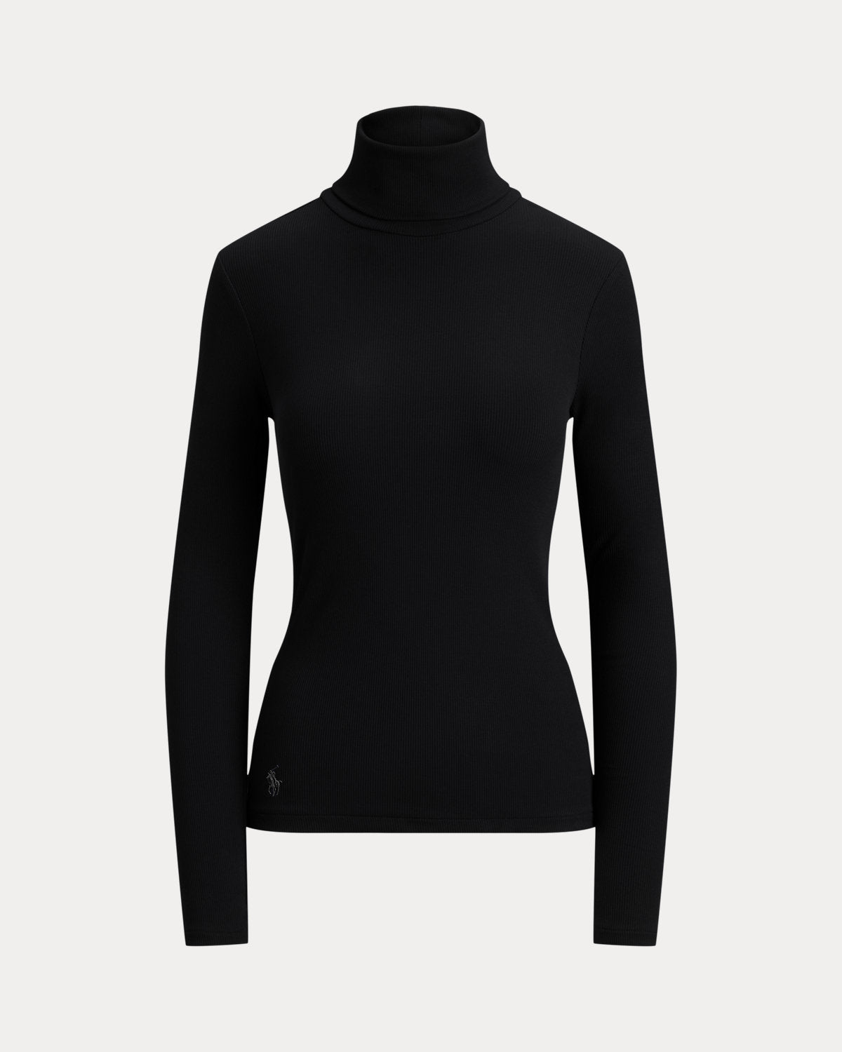 Stretch-Cotton Ribbed Turtleneck