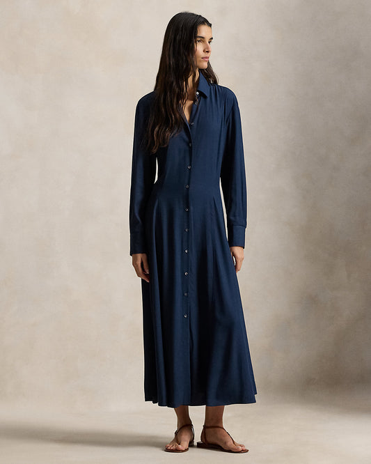 Self-Tie Twill Shirtdress