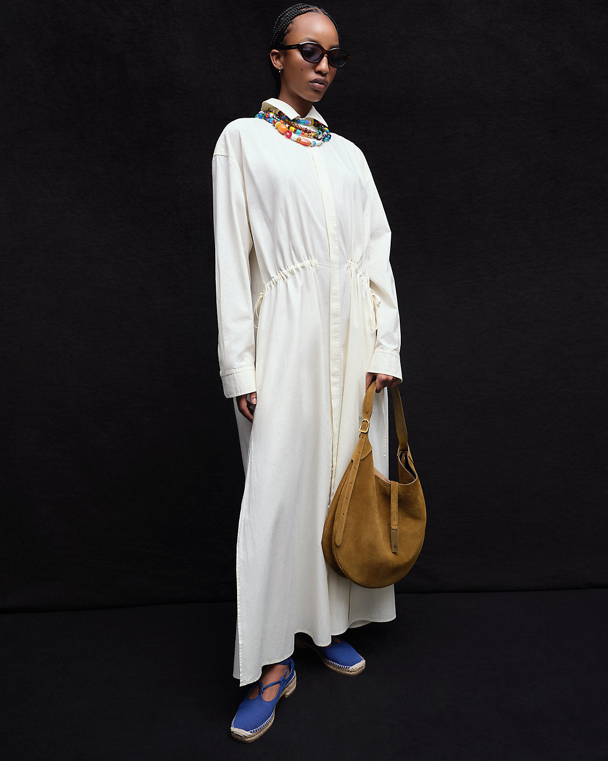 Cotton Drawcord Shirtdress
