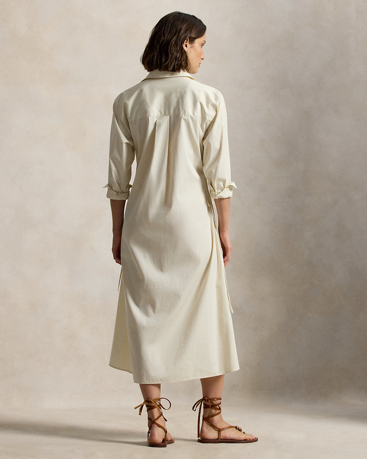 Cotton Drawcord Shirtdress