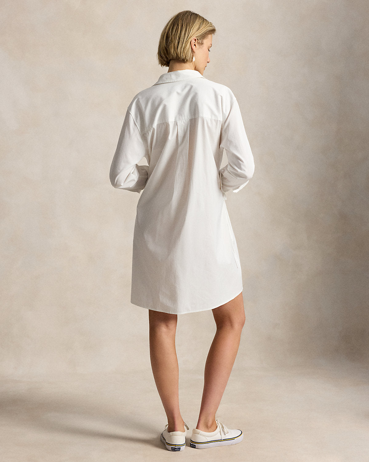 Cotton Drawcord Shirtdress
