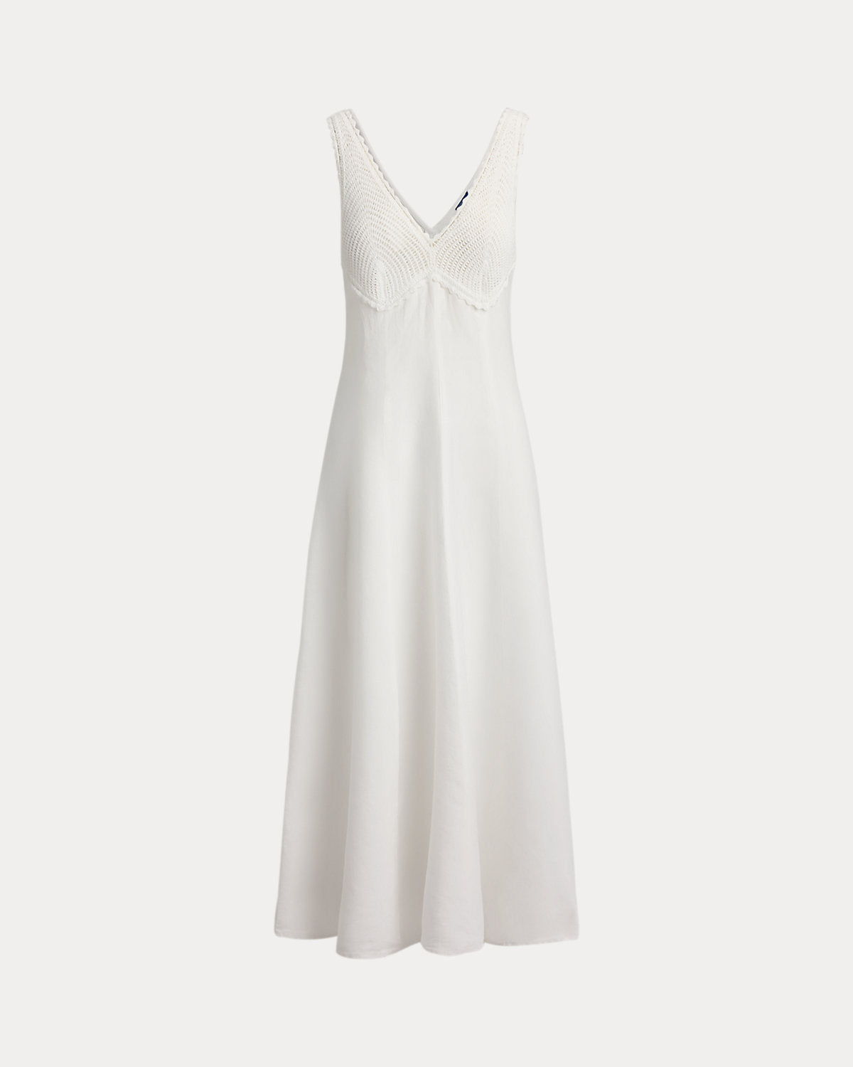 Crochet-Trim Linen Dress