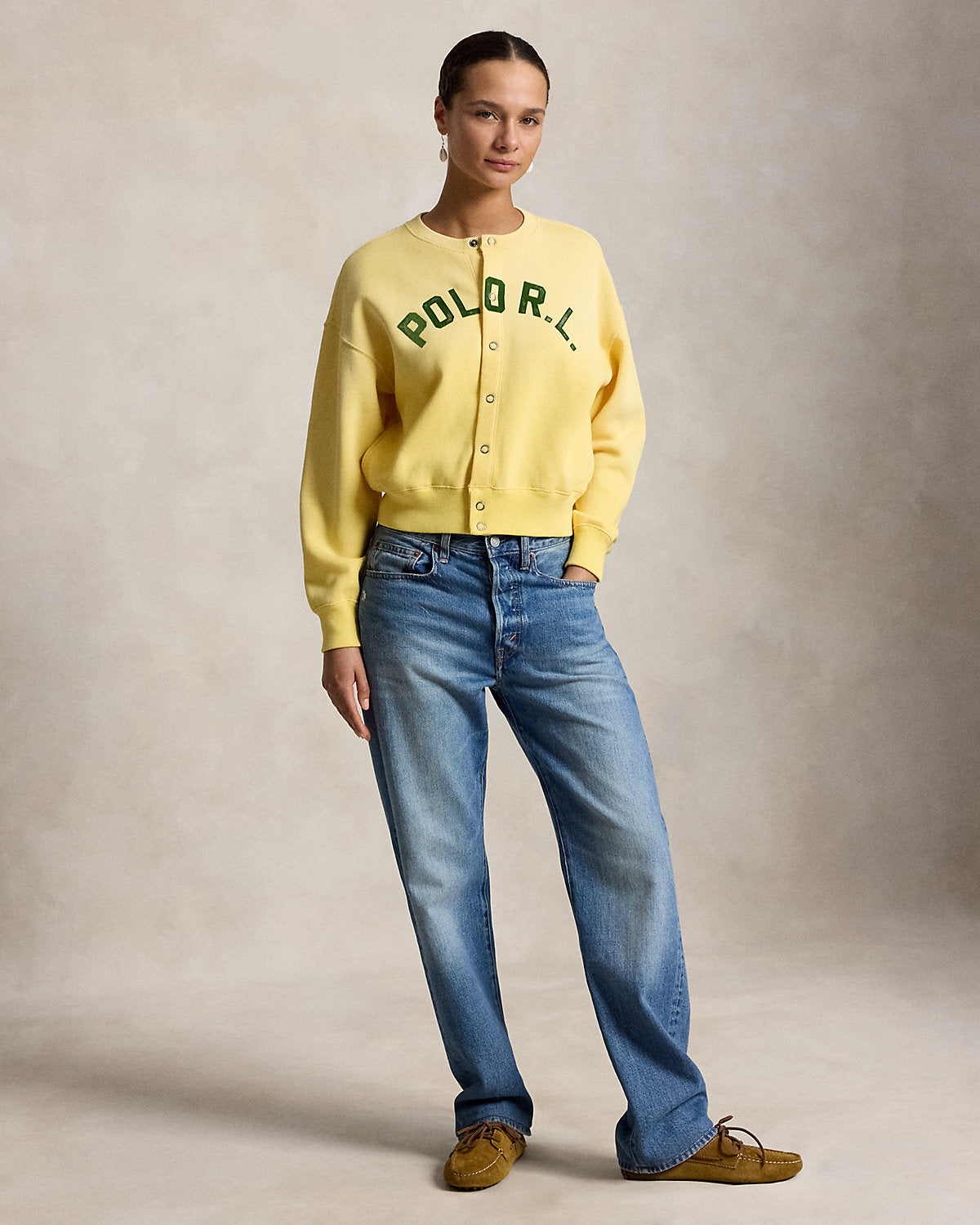 Logo Fleece Snapped Cardigan