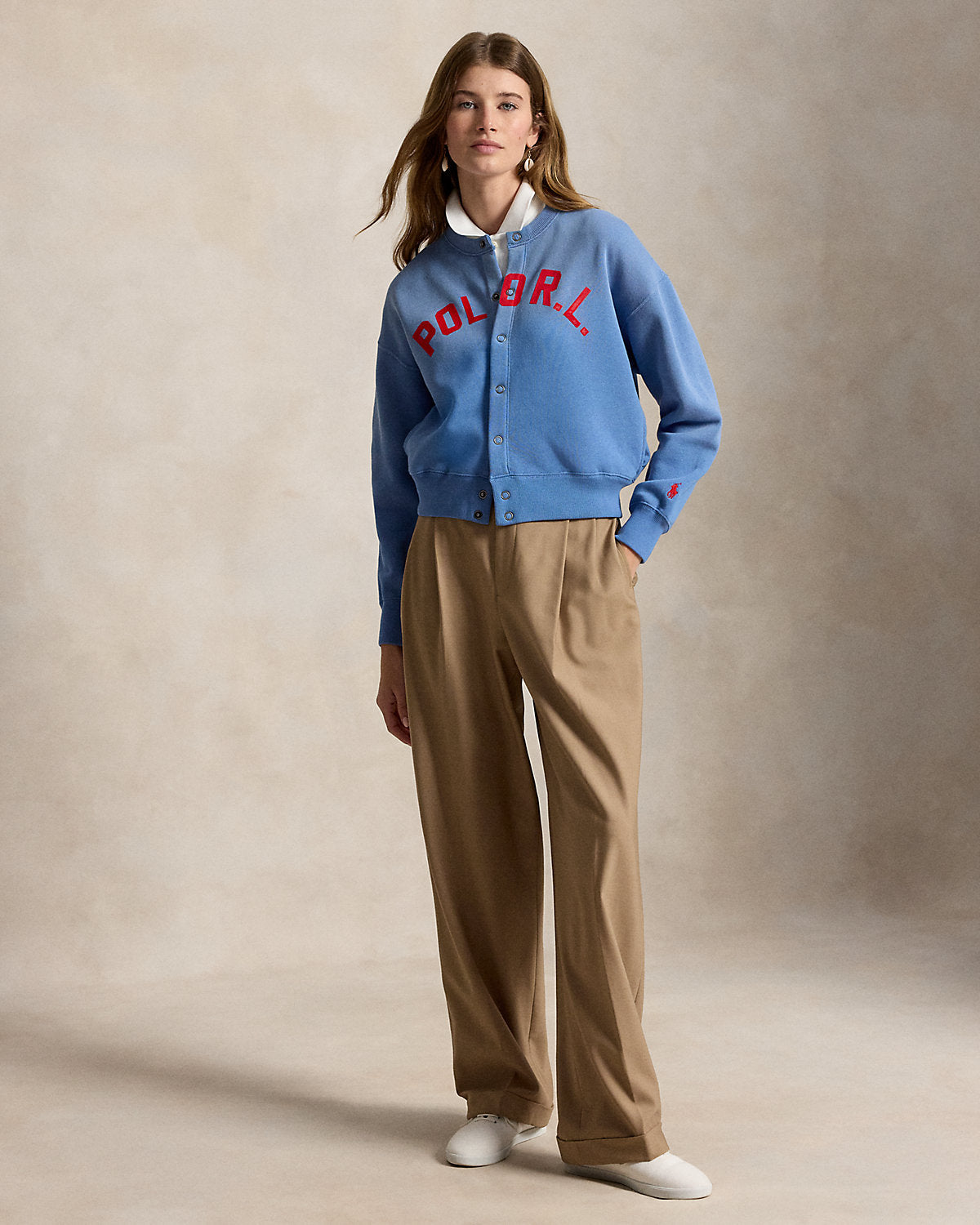 Logo Fleece Snapped Cardigan