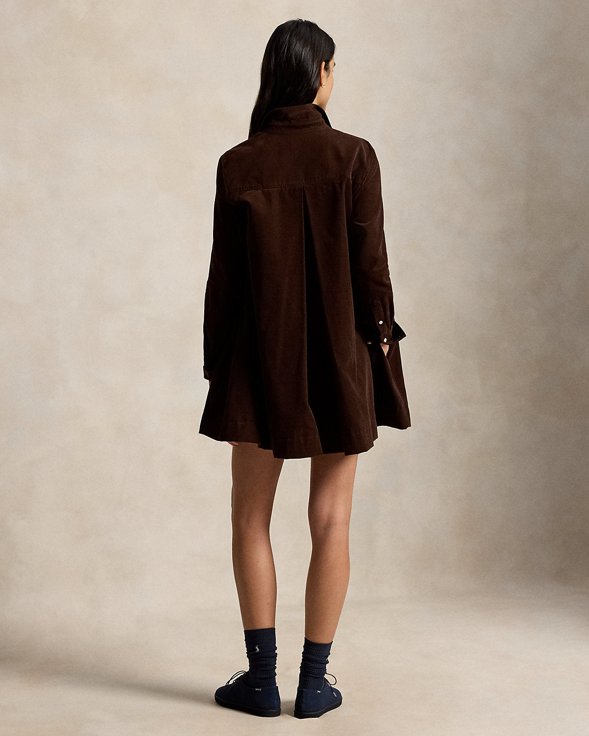 Corduroy Pleated Shirtdress