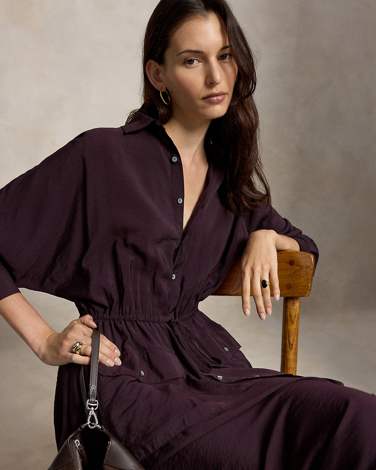 Crepe Utility Shirtdress