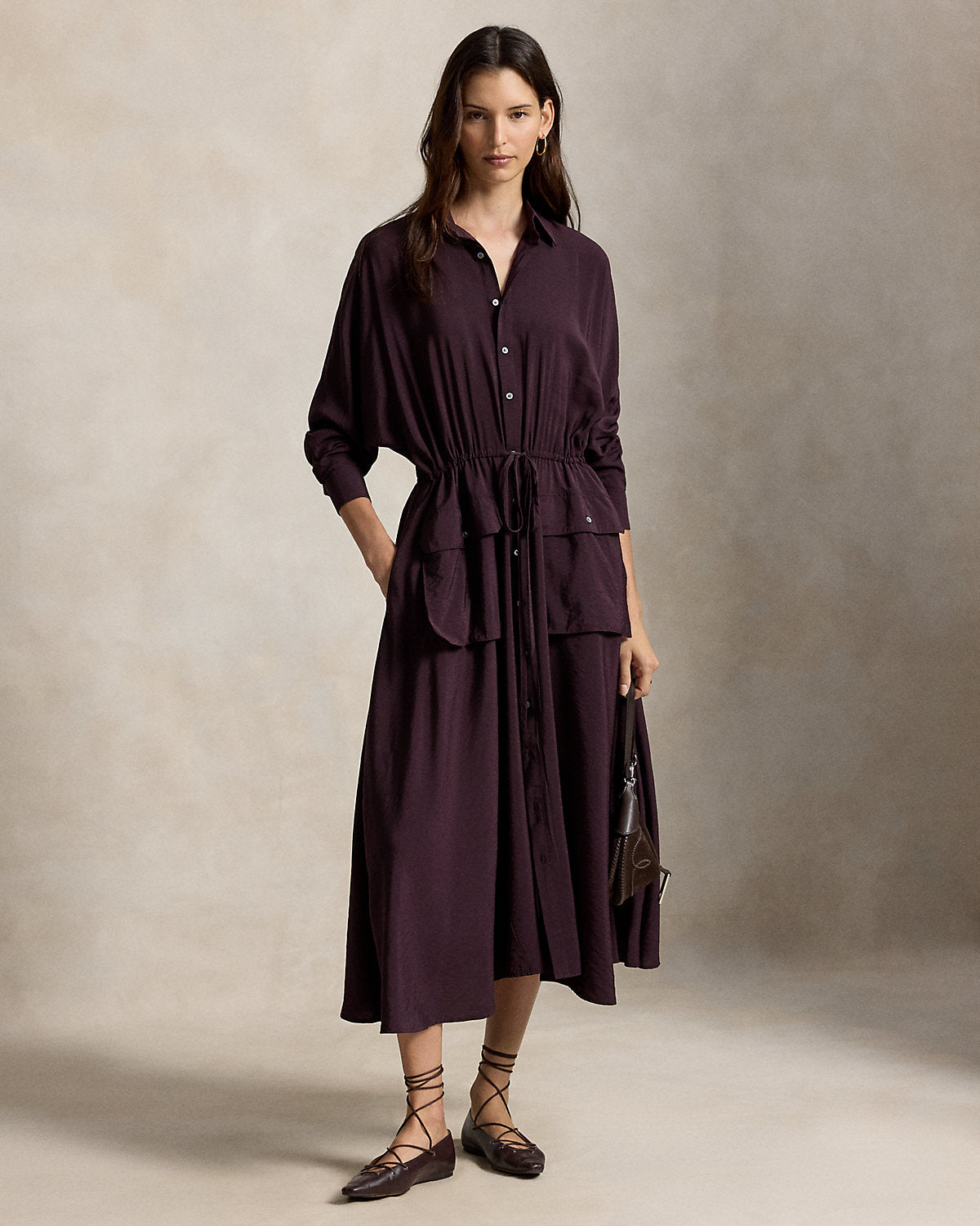 Crepe Utility Shirtdress