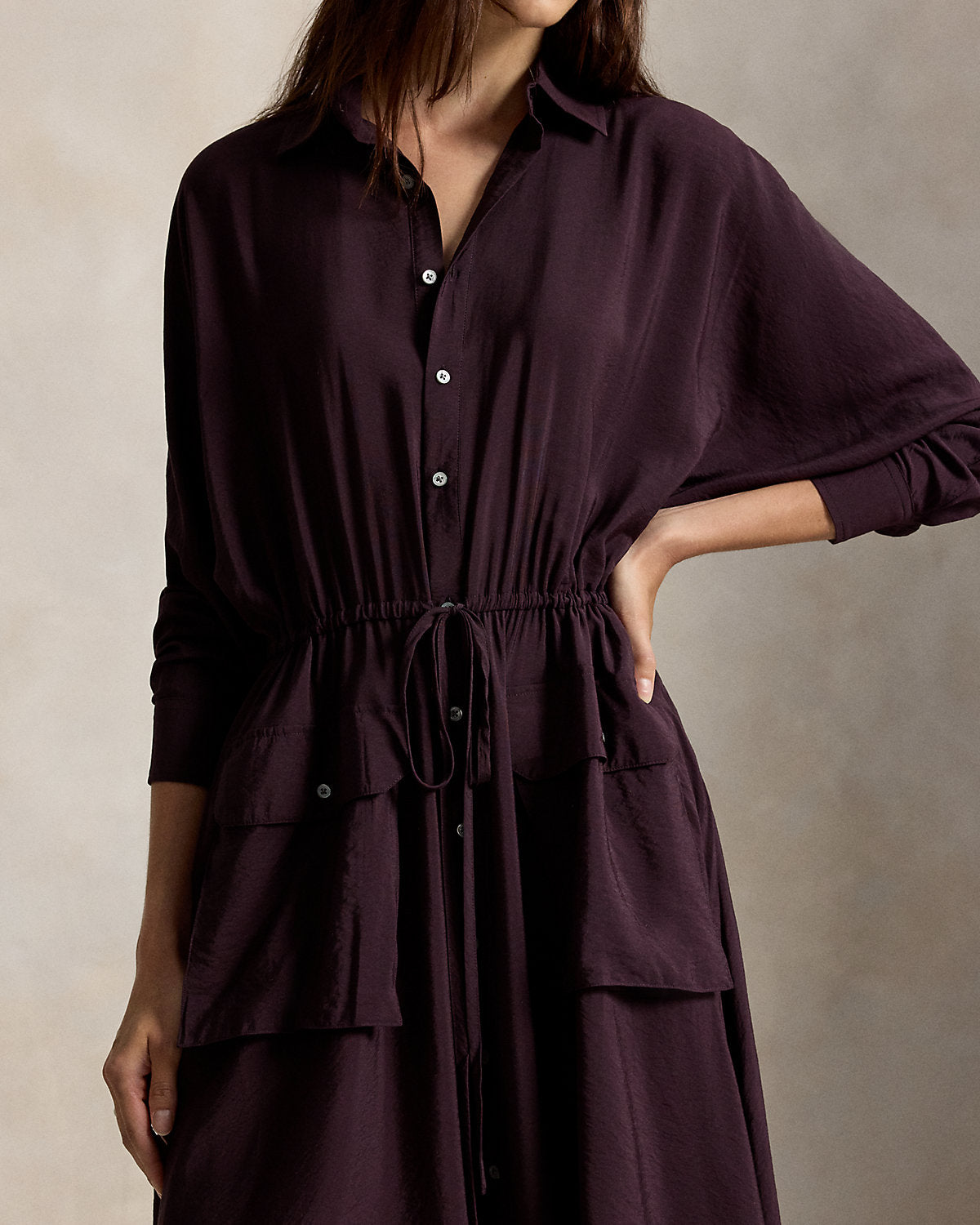 Crepe Utility Shirtdress