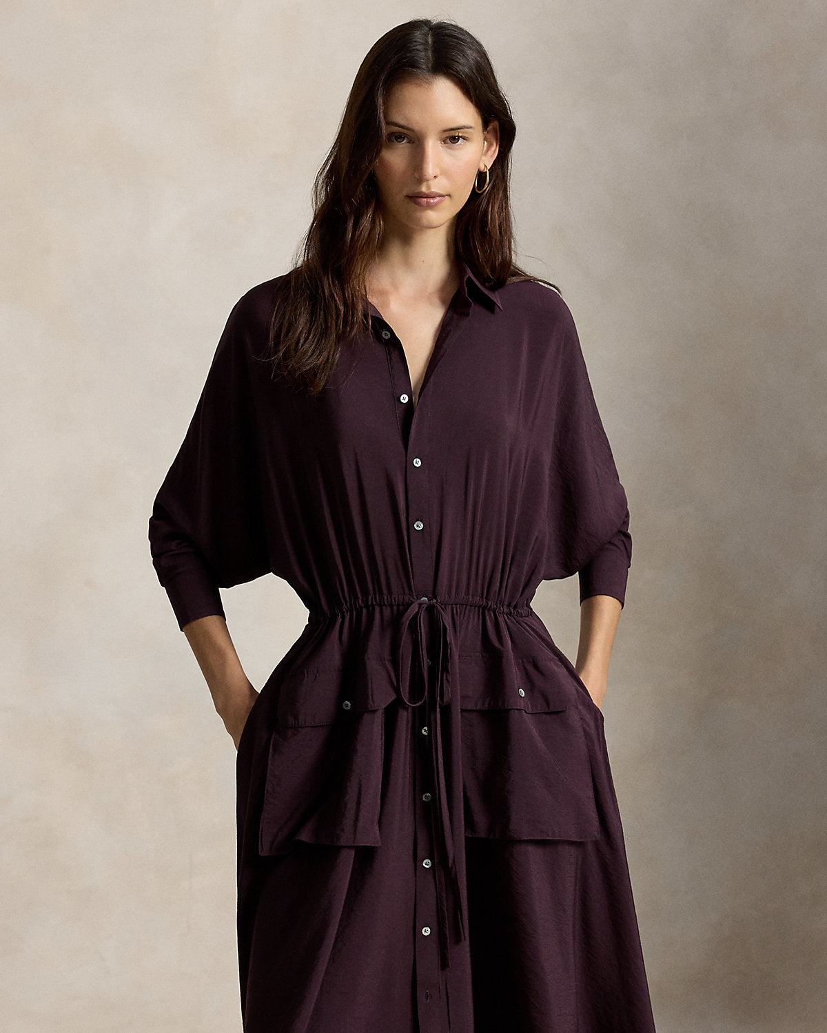 Crepe Utility Shirtdress