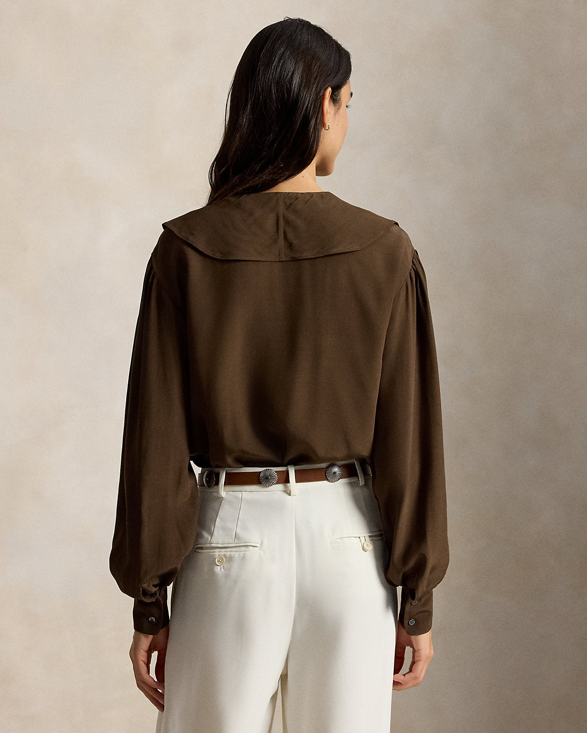 Ruffled Crepe Shirt