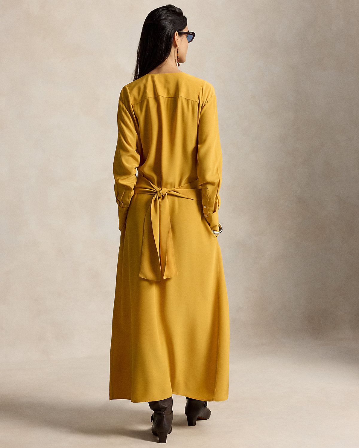 Tie-Front Crepe Dress