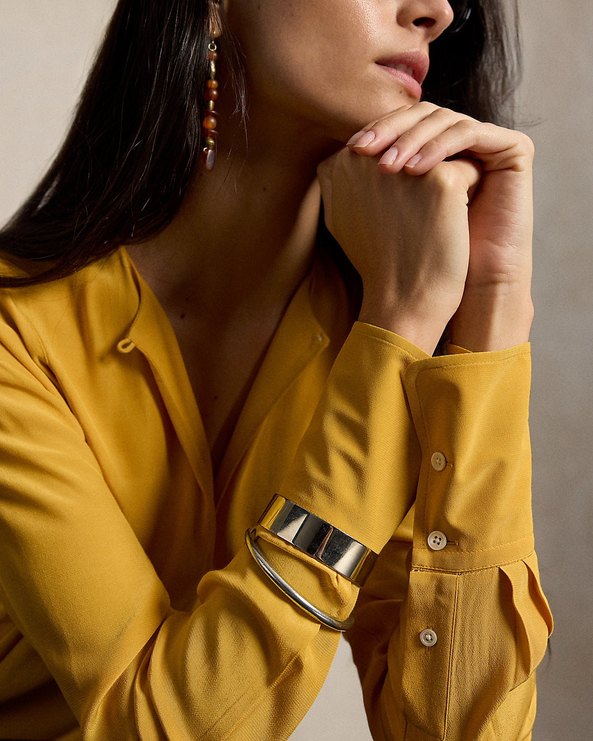 Tie-Front Crepe Dress