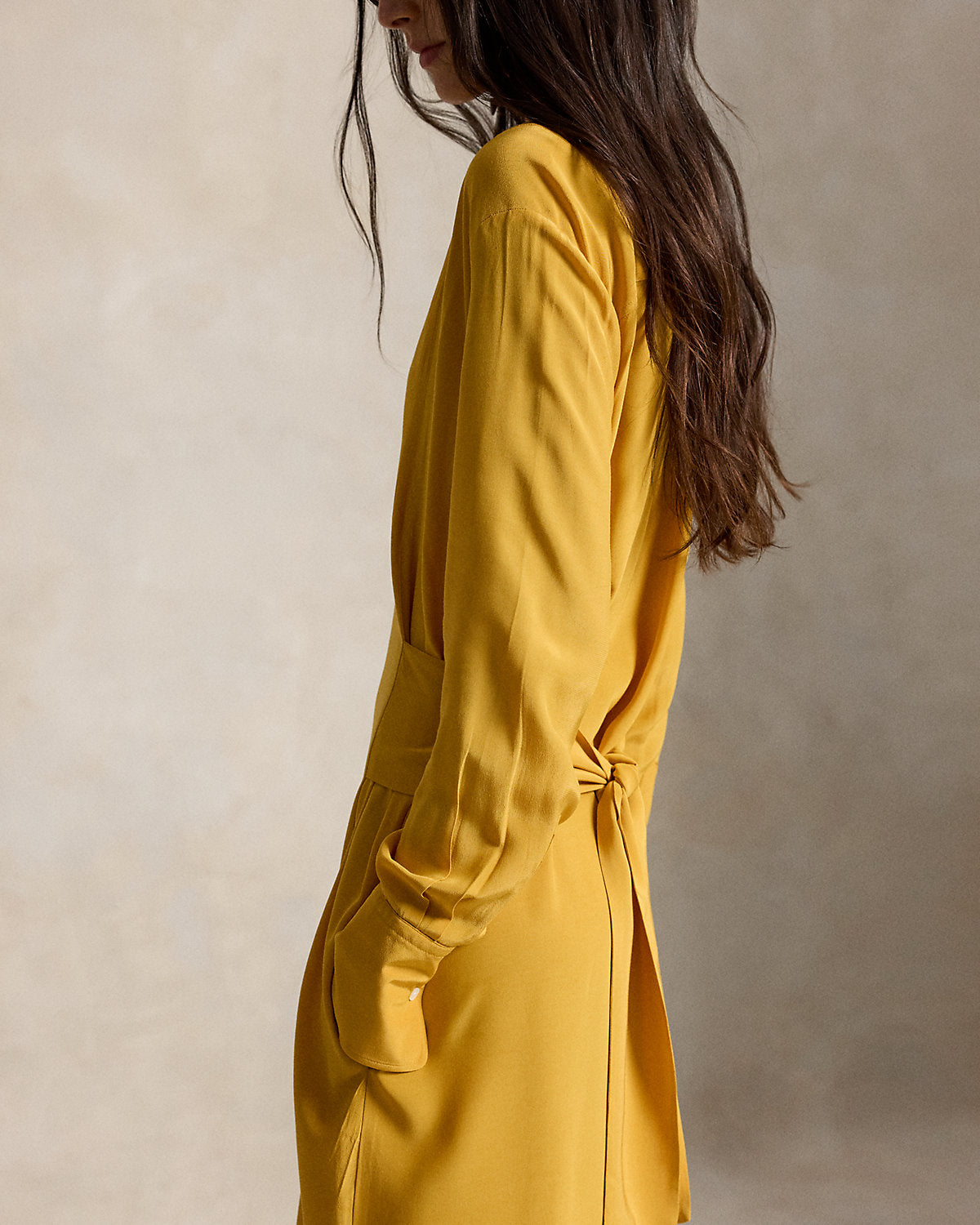 Tie-Front Crepe Dress