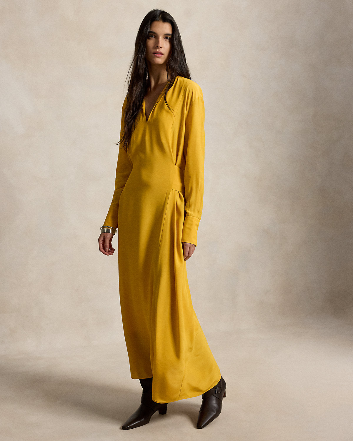 Tie-Front Crepe Dress